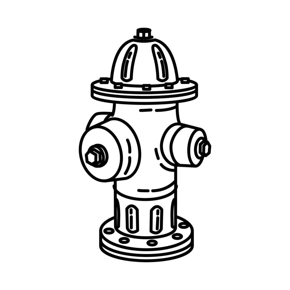 icona di idrante antincendio. scarabocchiare lo stile dell'icona disegnato a mano o contorno vettore