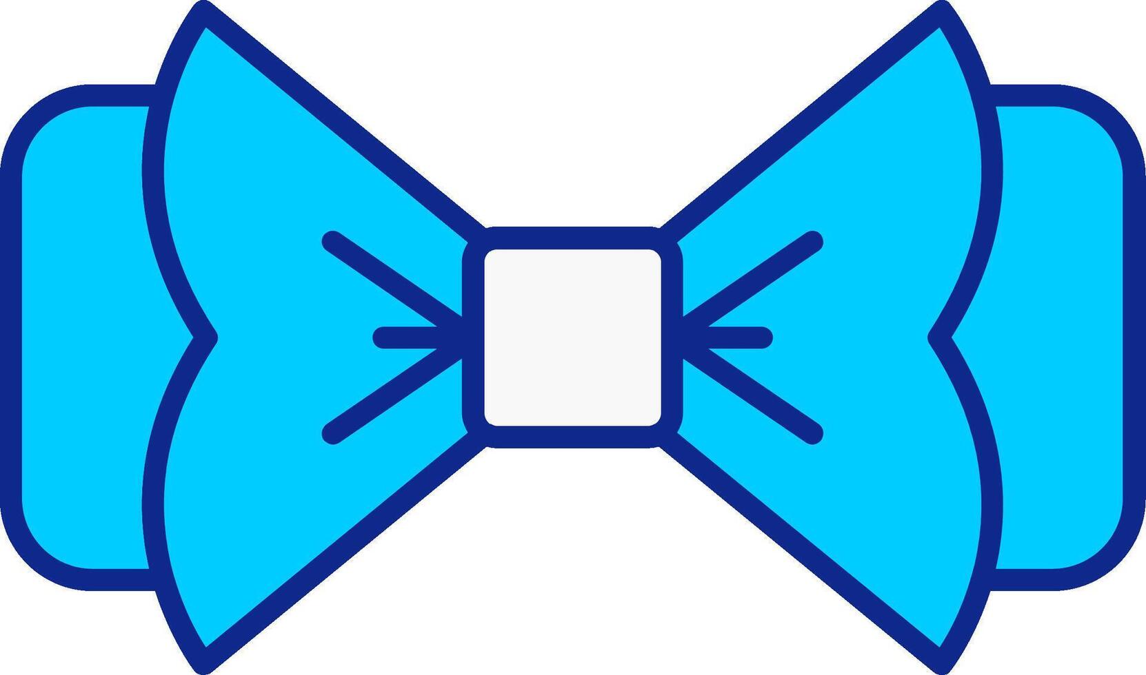 arco cravatta blu pieno icona vettore