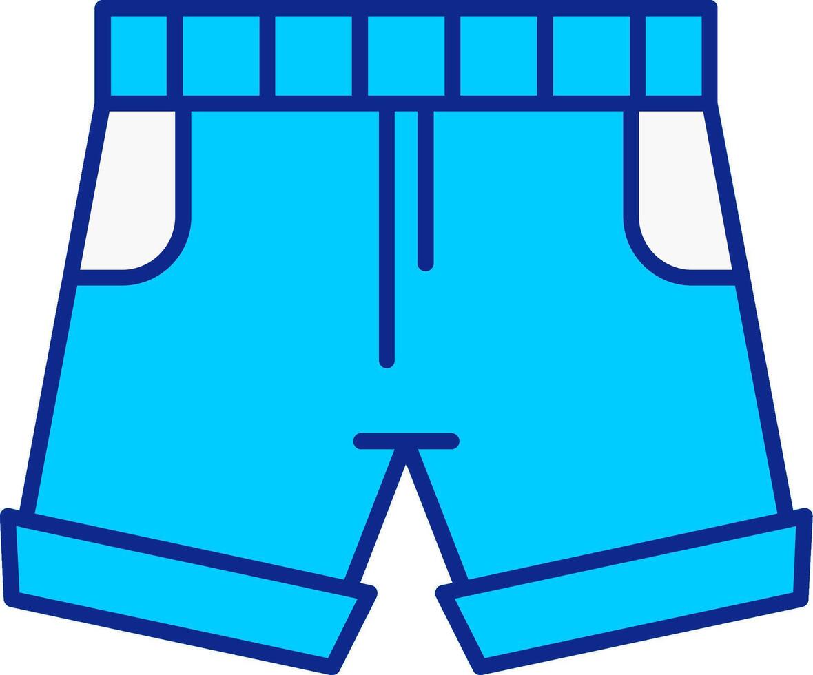 pantaloncini blu pieno icona vettore