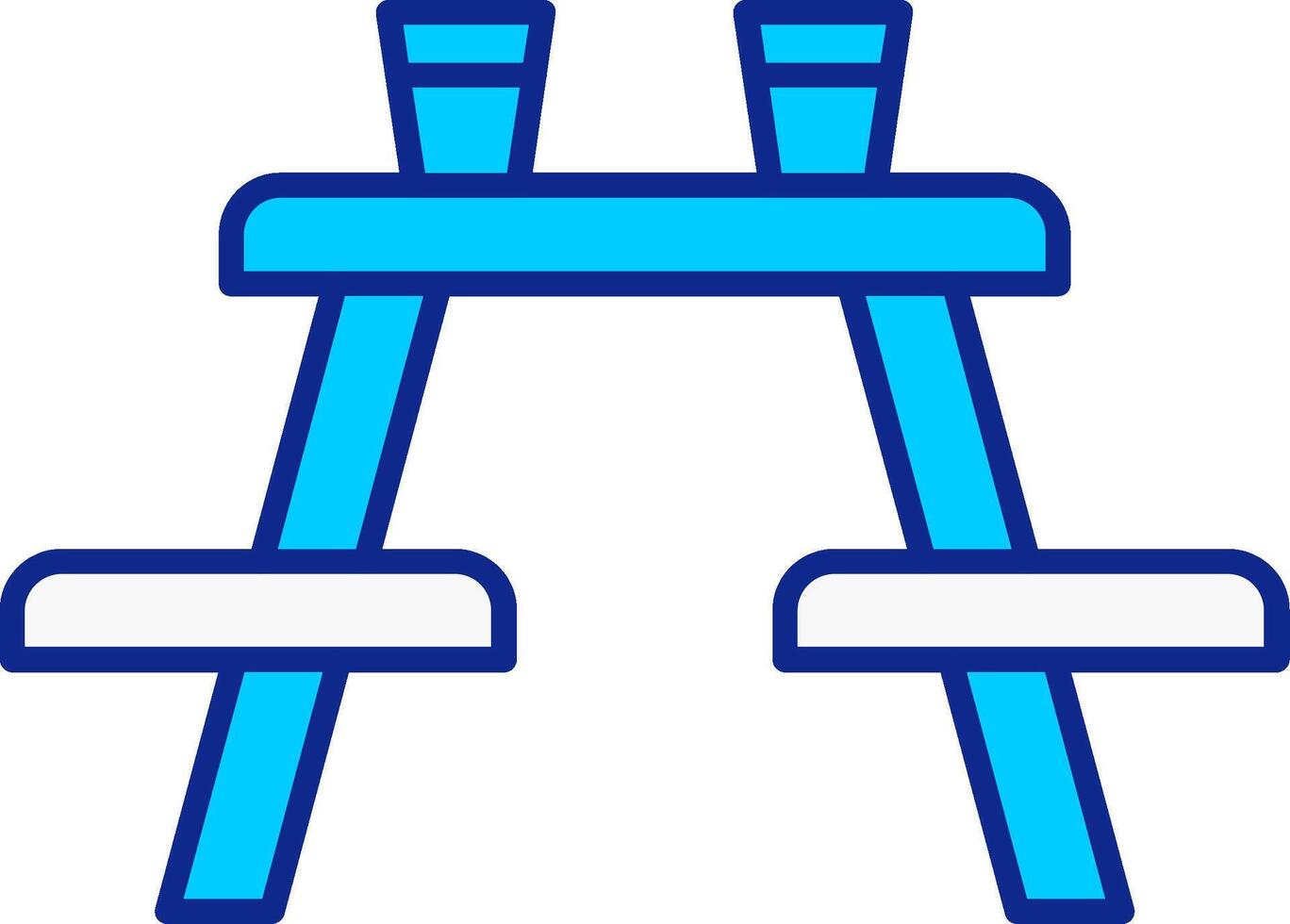 picnic tavolo blu pieno icona vettore