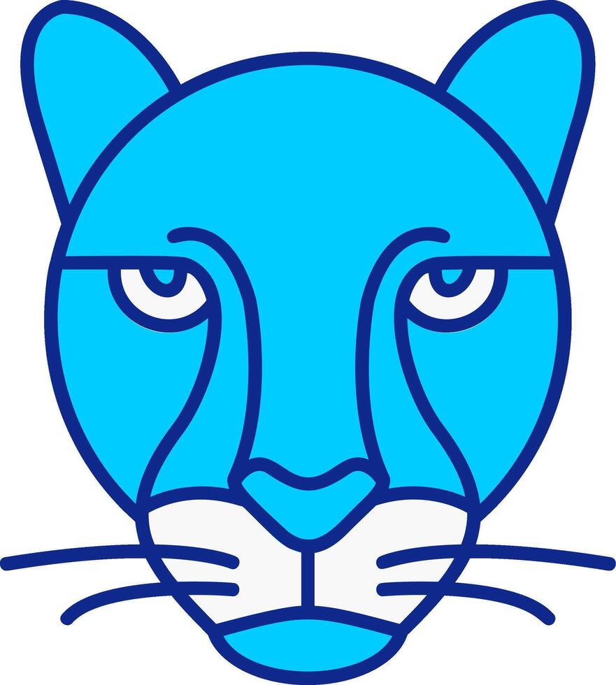 ghepardo blu pieno icona vettore