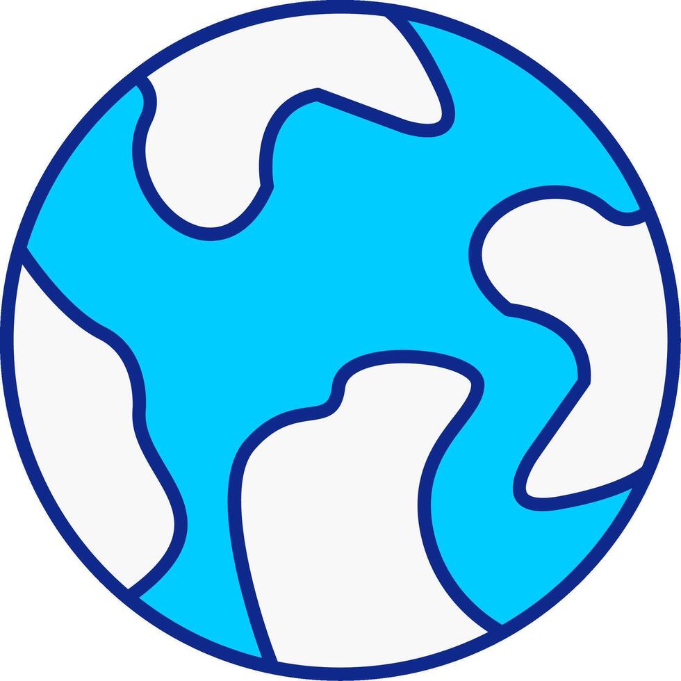 terra blu pieno icona vettore