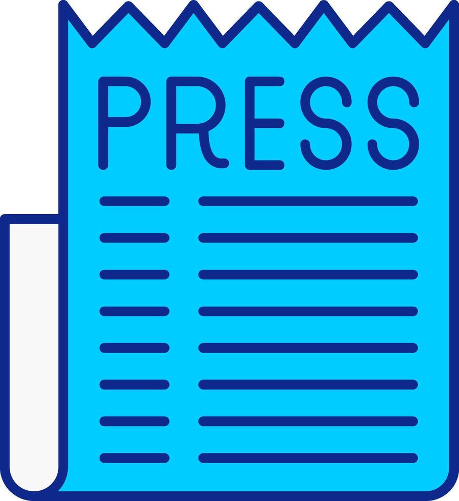 stampa pubblicazione blu pieno icona vettore