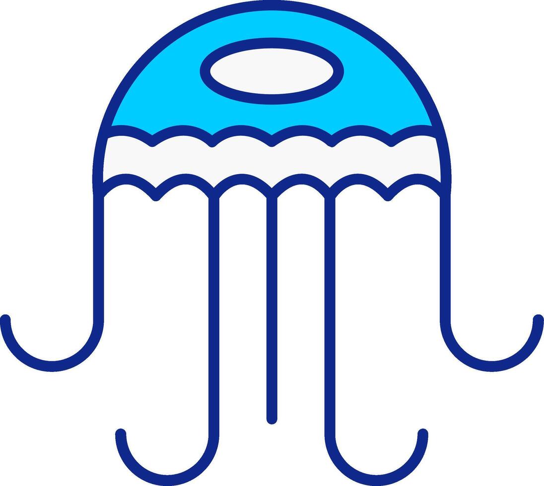 Medusa blu pieno icona vettore