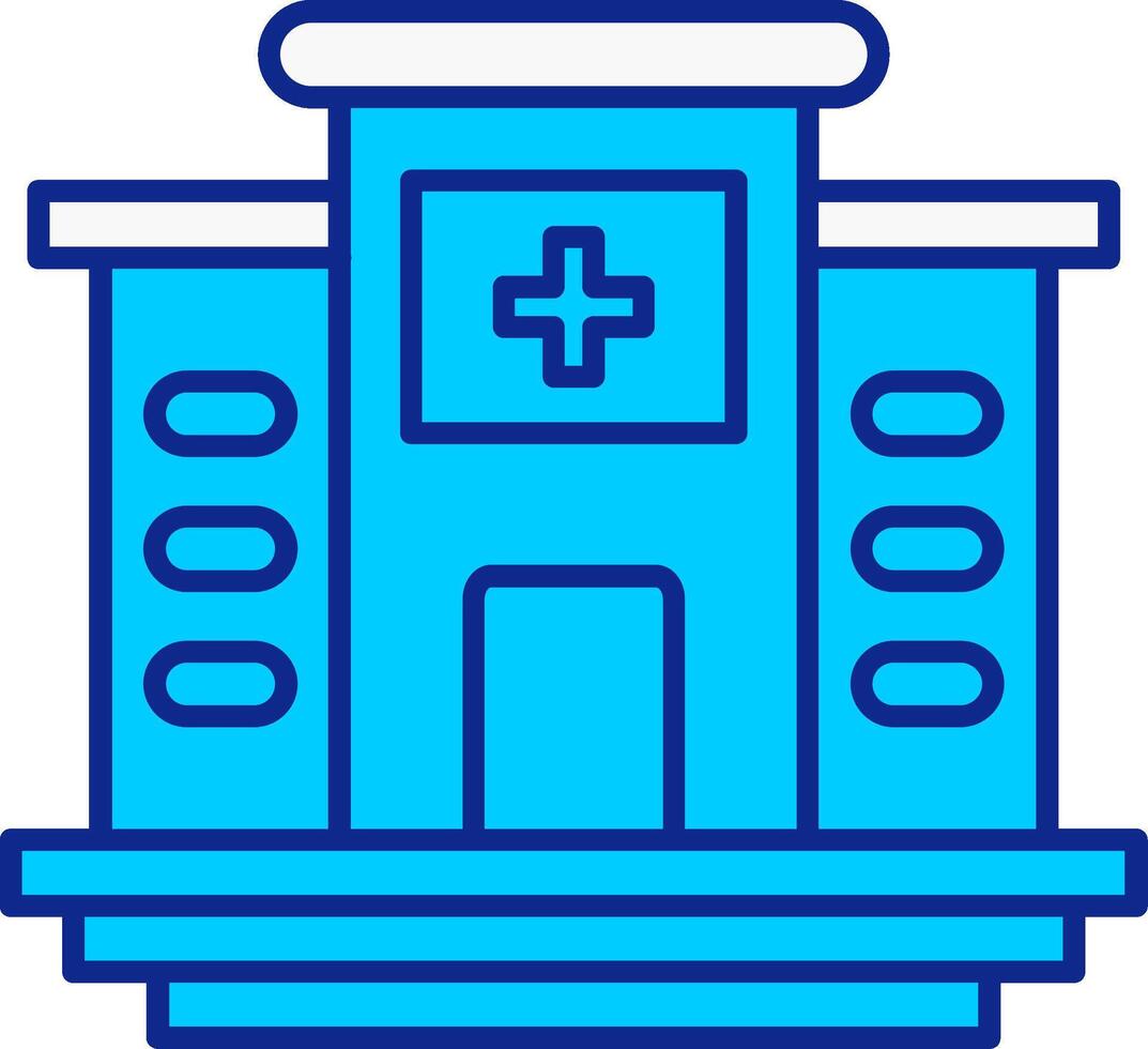 ospedale blu pieno icona vettore