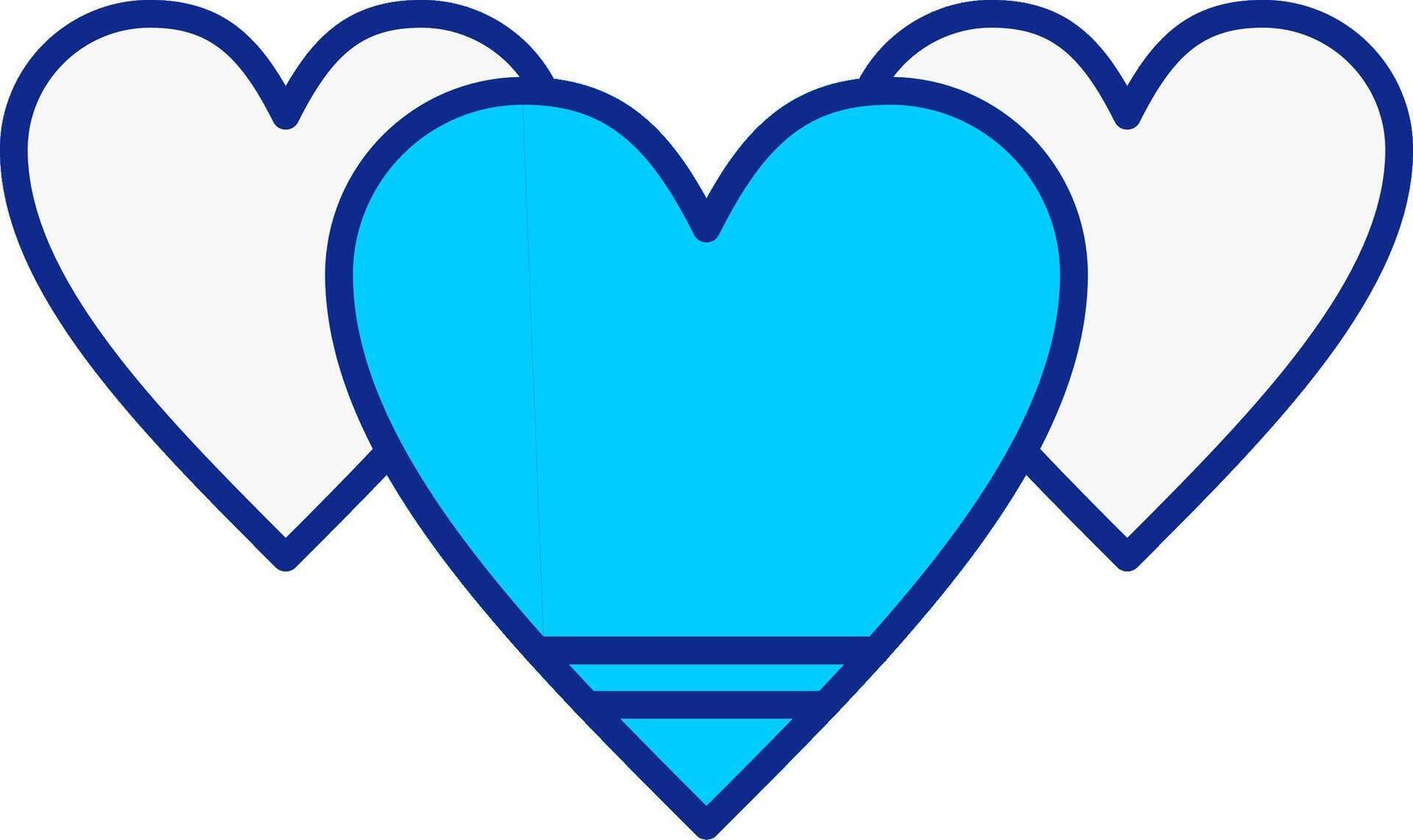 cuore blu pieno icona vettore