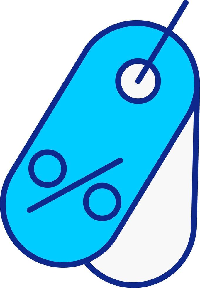 etichetta blu pieno icona vettore