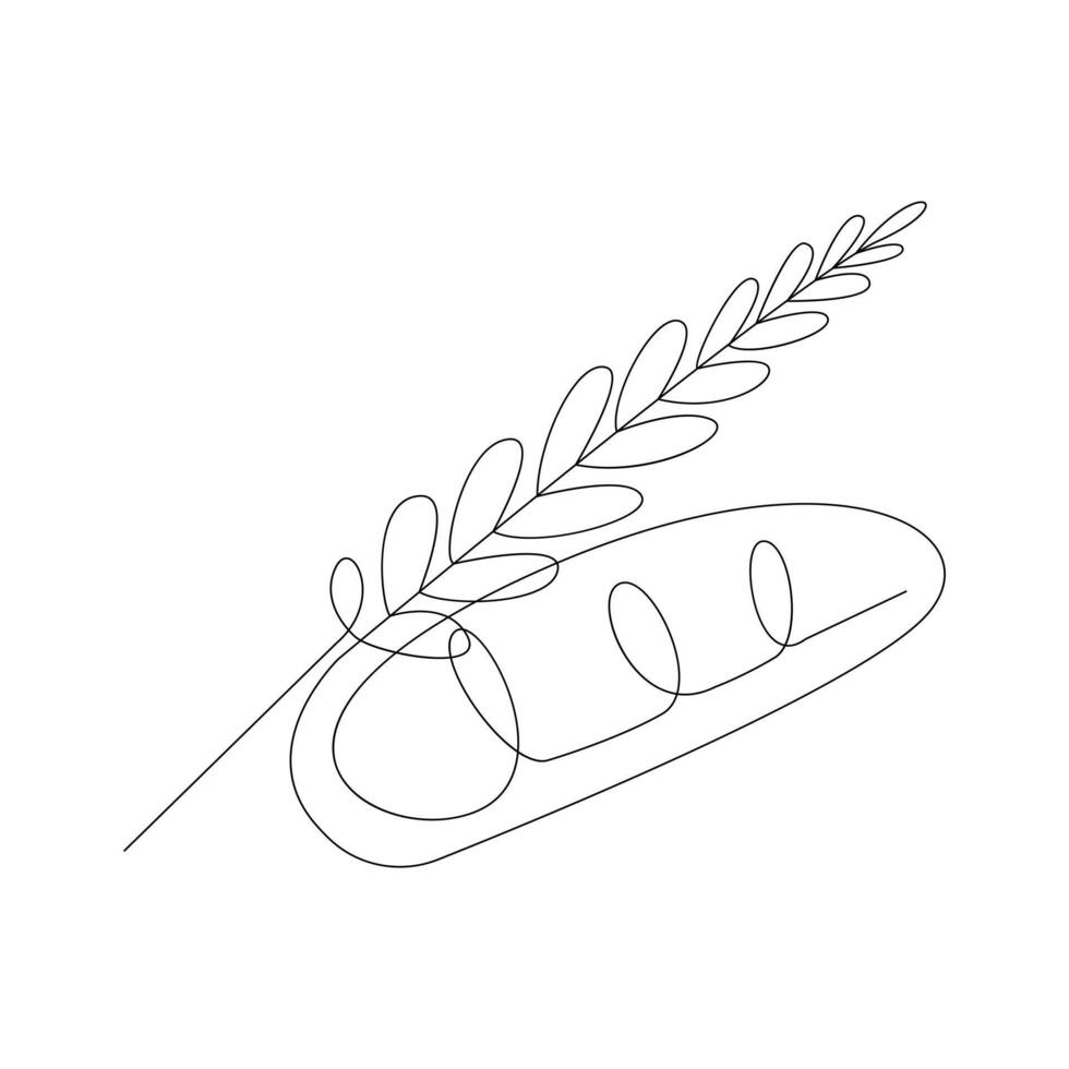 vettore continuo linea arte disegno di biologico salutare cibo Grano grano per azienda agricola logo identità