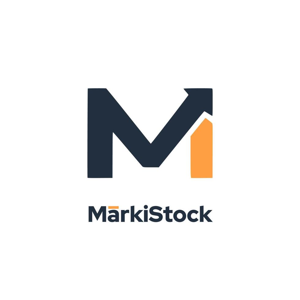 markitstock - utilizza il lettera m con un freccia logo modello vettore icona elemento, adatto per attività commerciale aziendale e finanza design concetti.