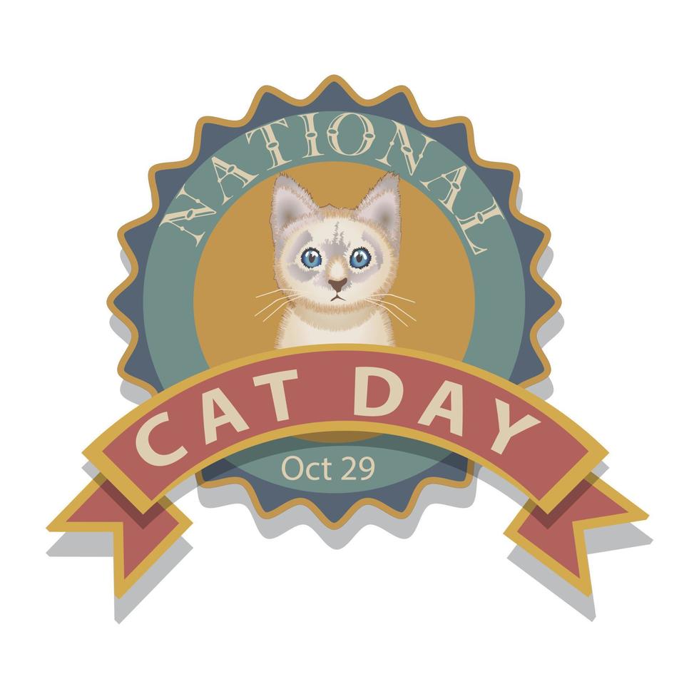 distintivo della giornata nazionale del gatto vettore