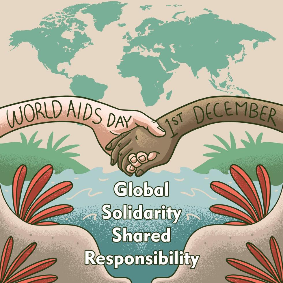 atto di sostegno per la giornata mondiale dell'AIDS Responsabilità e solidarietà vettore