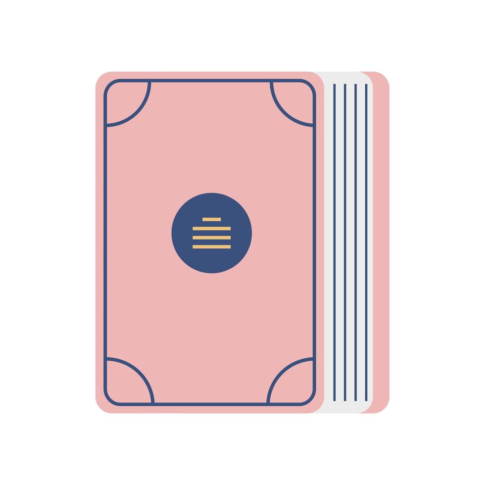 libro rosa copertina enciclopedia fumetto icona stile isolato vettore