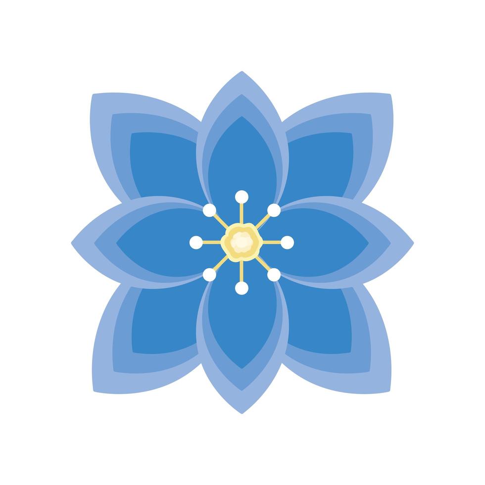 fiore blu floreale vettore
