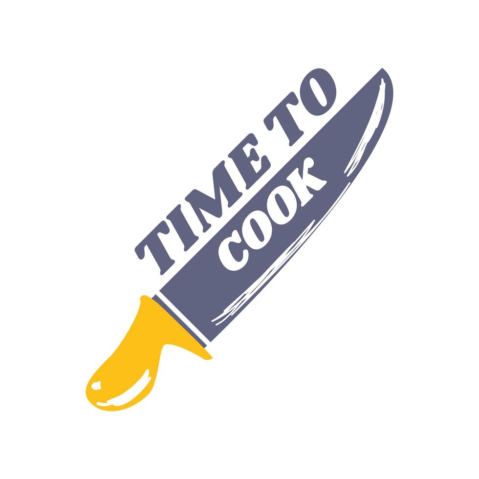 coltello posate tempo per cucinare schizzo stile isolato vettore