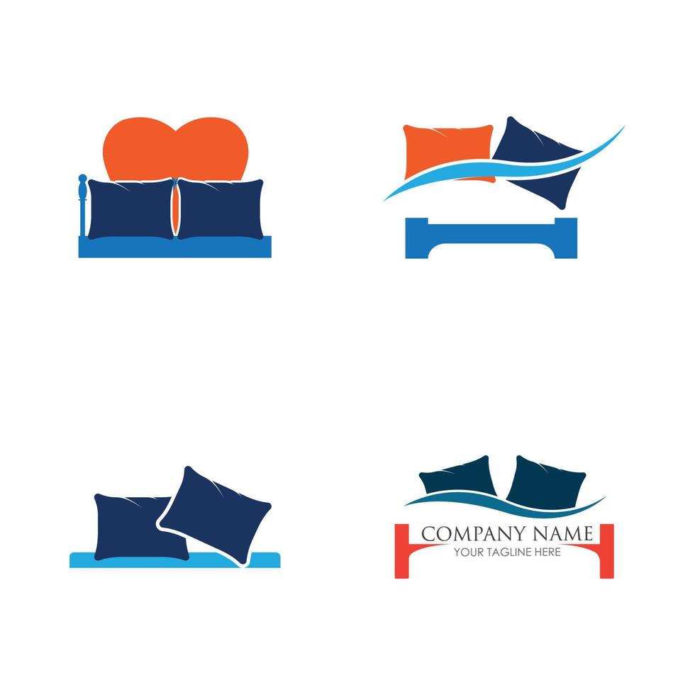 modello di progettazione dell'illustrazione di vettore di logo del letto. letto logo vettoriale