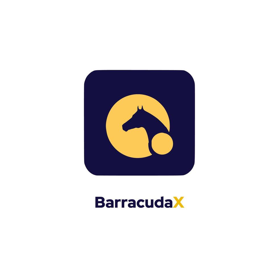 barracudax - rappresenta un' cavallo icona design concetto con un astratto vettore logo design modello.