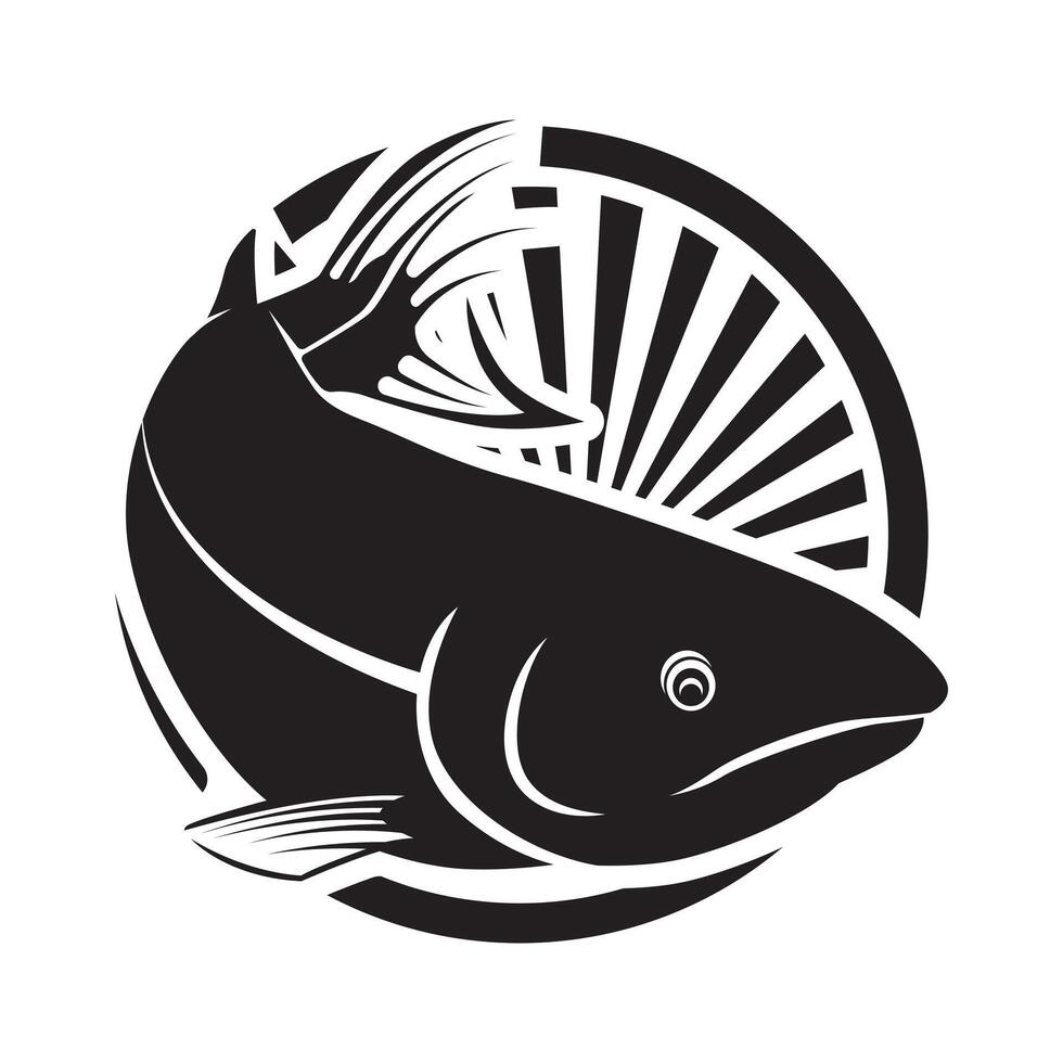 silhouette pesce logo. pesca logo vettore