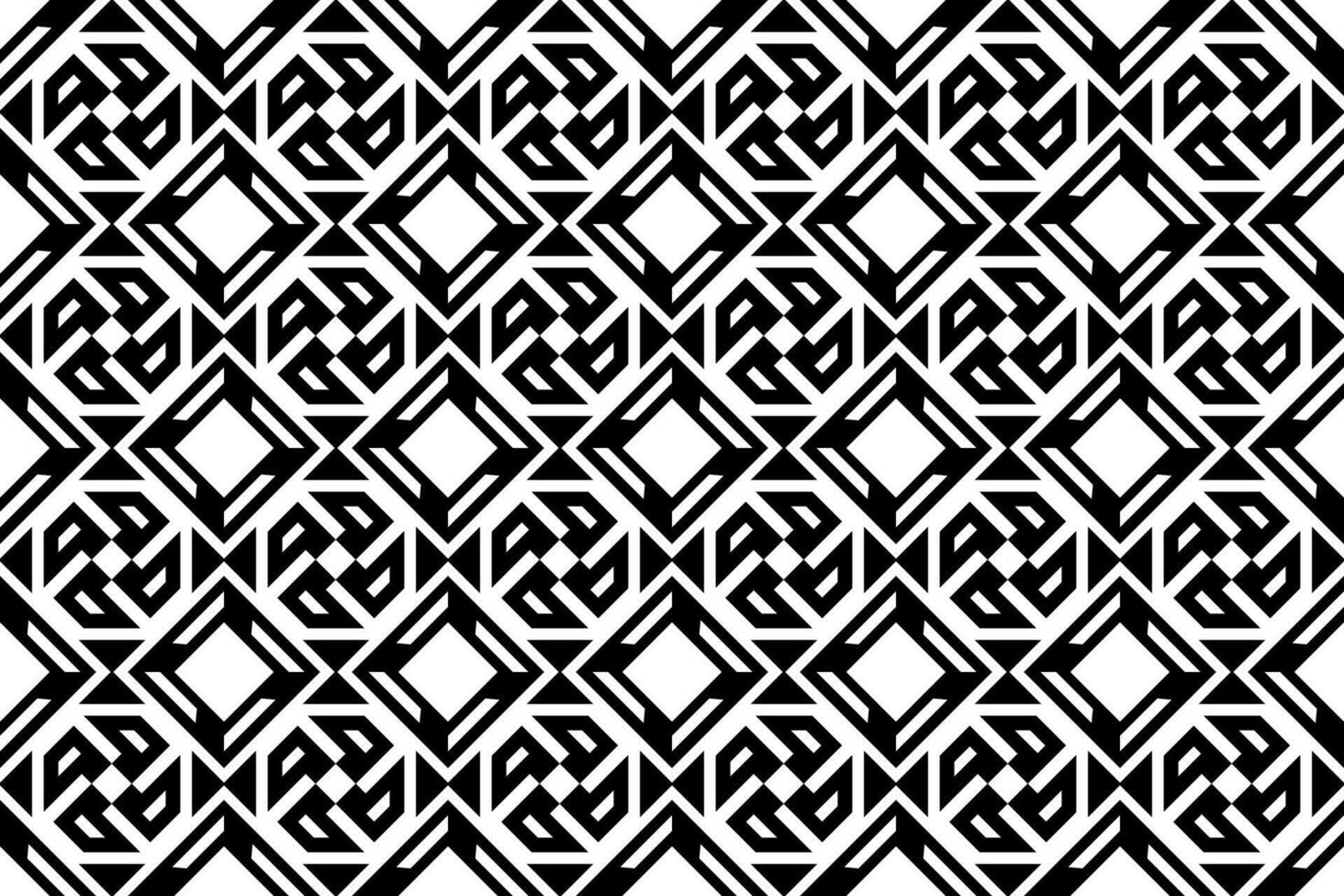 senza soluzione di continuità ripetendo monocromatico senza soluzione di continuità modello. mosaico ornamentale decorativo nero e bianca modello vettore