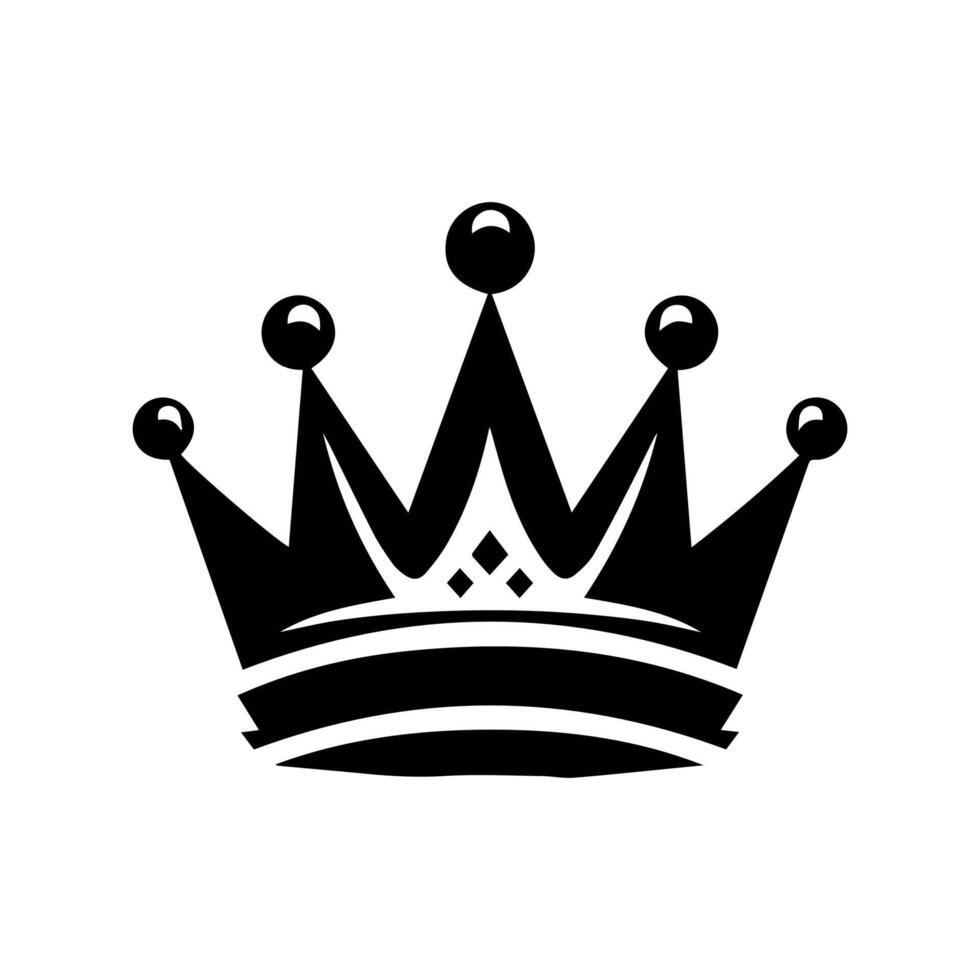 corona icona. un' semplice, nero silhouette di un' reale corona. vettore illustrazione isolato su bianca sfondo. ideale per loghi, emblemi, insegne. può essere Usato nel marchio, ragnatela design.
