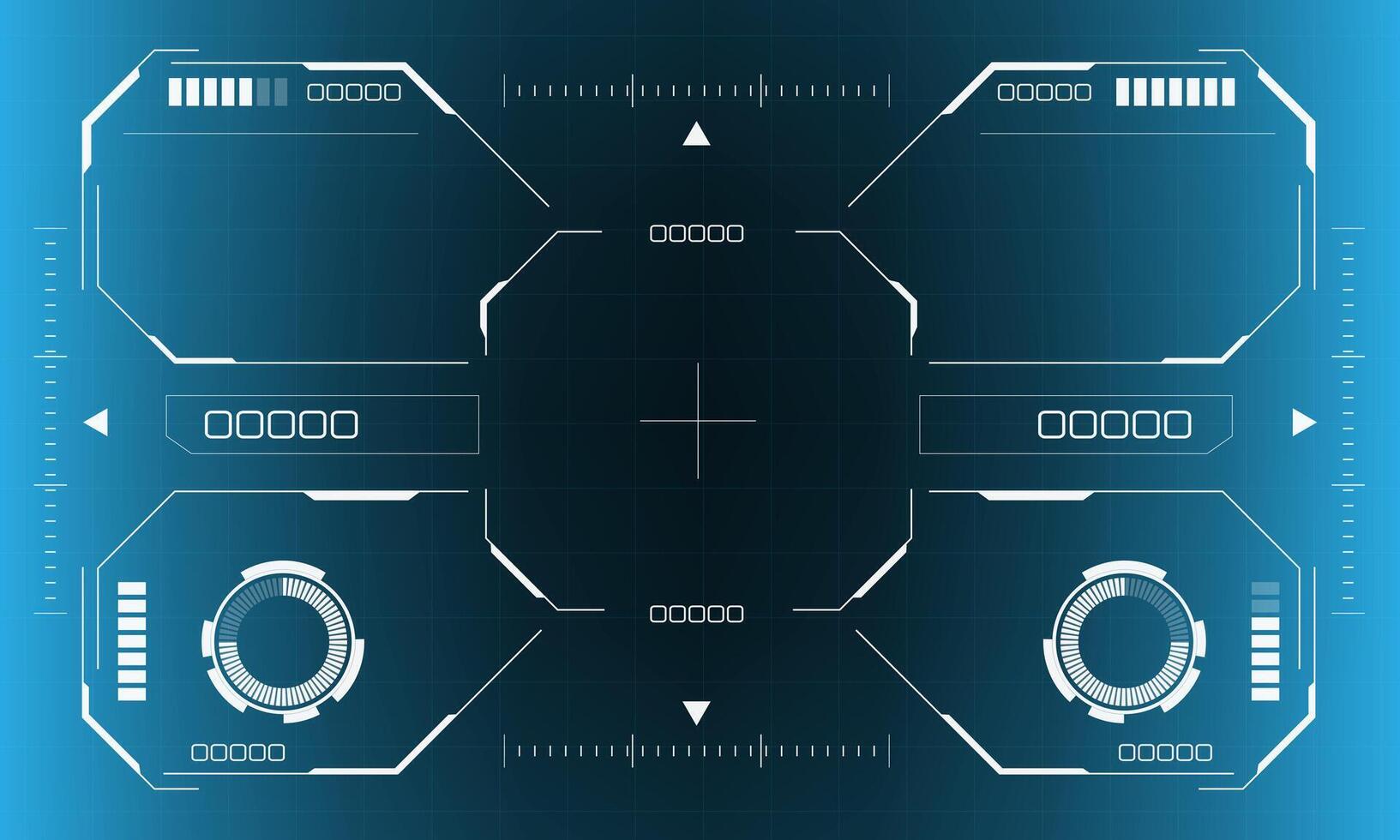 hud fantascienza Ottagono interfaccia schermo Visualizza esagono geometrico design virtuale la realtà futuristico tecnologia creativo Schermo su blu vettore