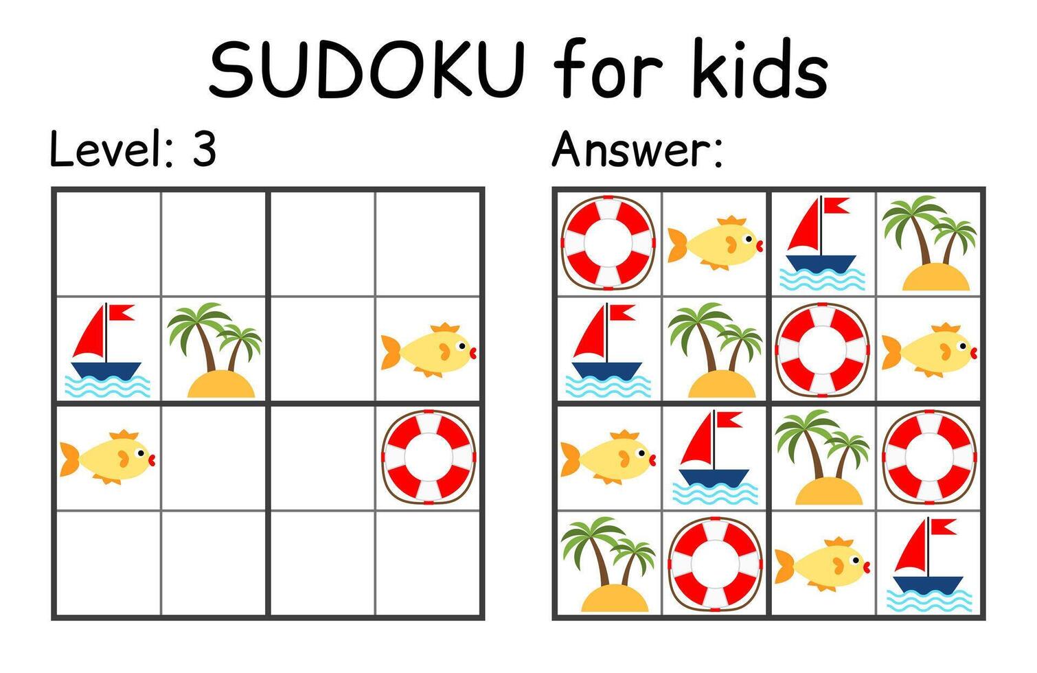 sudoku. bambini e adulto matematico mosaico. bambini gioco. marino tema. Magia quadrato. logica puzzle gioco. digitale rebus vettore