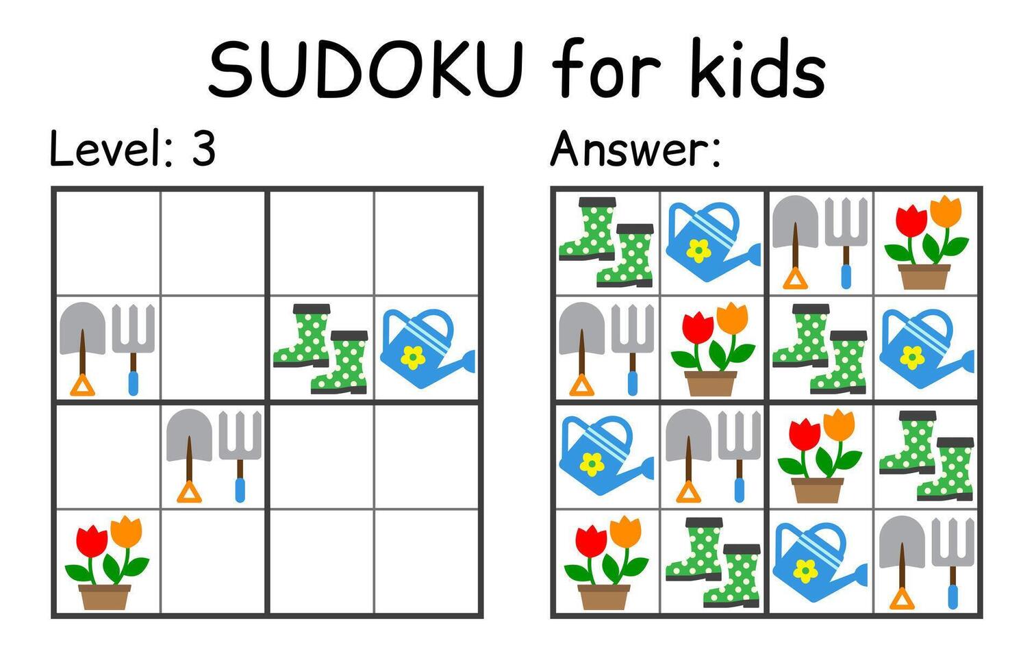 sudoku. bambini e adulto matematico mosaico. bambini gioco. giardino tema. Magia quadrato. logica puzzle gioco. digitale rebus vettore