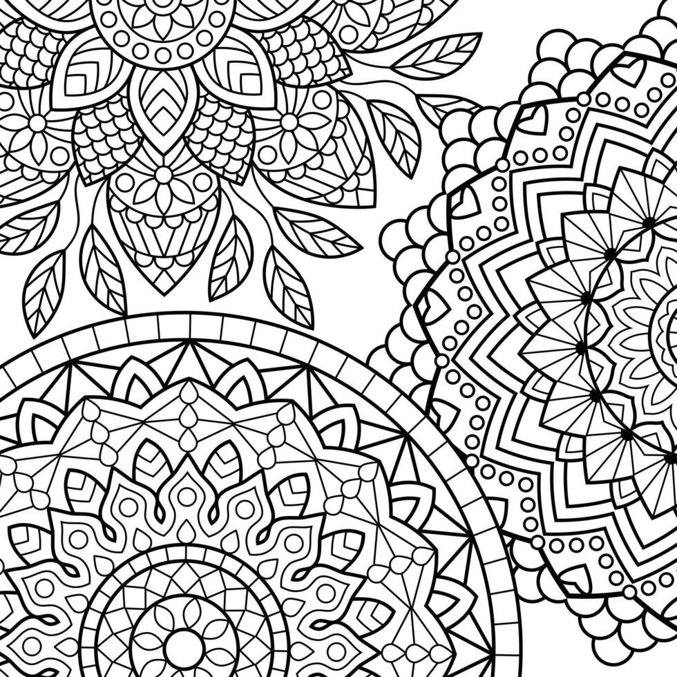 colorazione libro pagine. mandala sfondo. indiano anti stress medaglione. astratto islamico fiore, Arabo alcanna disegno, yoga simbolo. vettore illustrazione