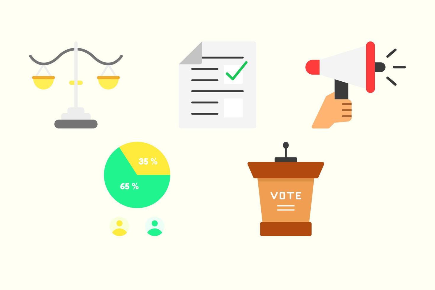 illustrazione dell'icona di vettore di elezione per la raccolta di politica