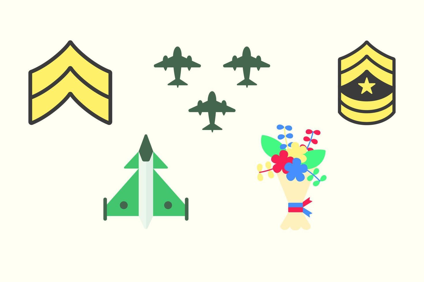 illustrazione di icone vettoriali militari per la raccolta del giorno dei veterani