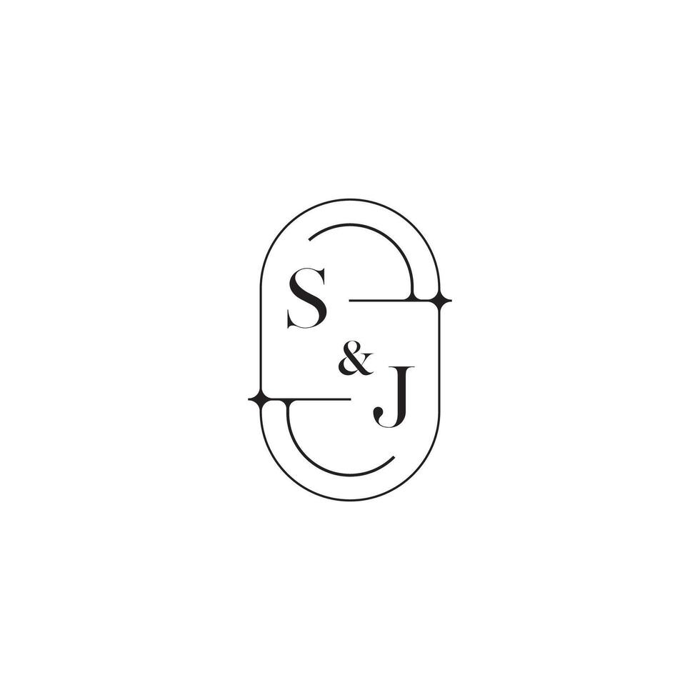 sj linea semplice iniziale concetto con alto qualità logo design vettore