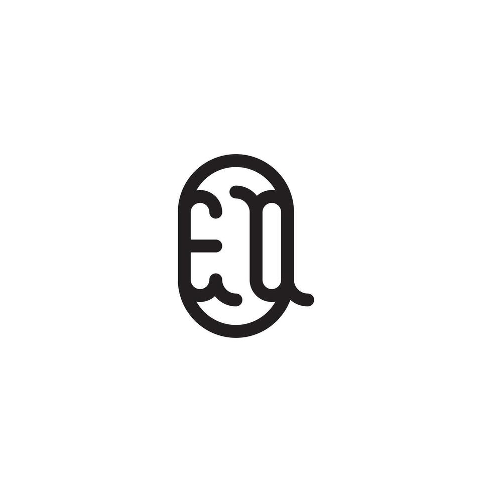 eq linea semplice il giro iniziale concetto con alto qualità logo design vettore