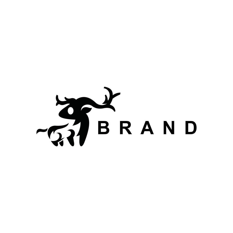 semplice cervo animale moderno logo, logo design vettore modello su bianca sfondo, loghi per il tuo azienda, marca.