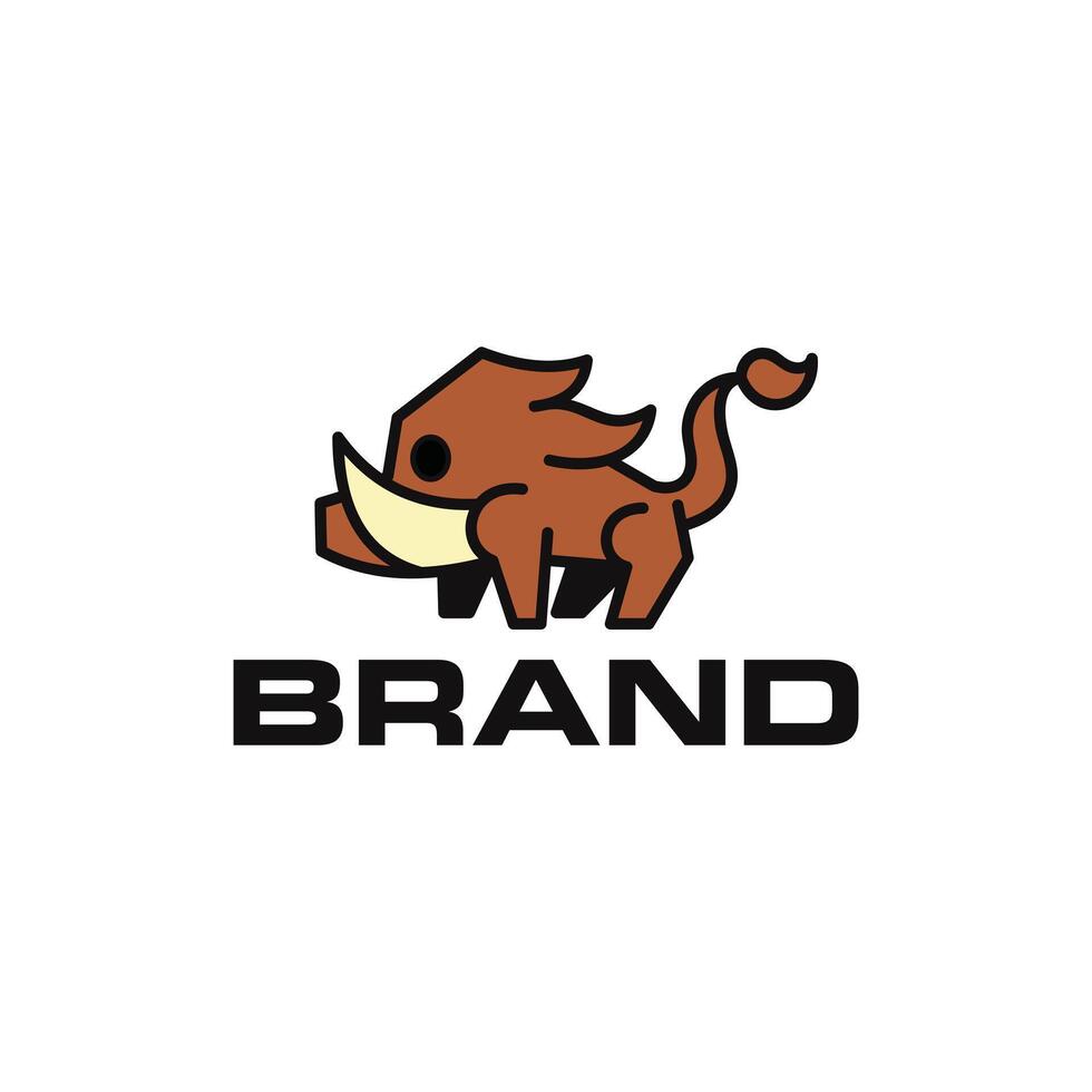 moderno cinghiale animale logo disegno, cinghiale selvaggio maiale isolato animale logo design vettore