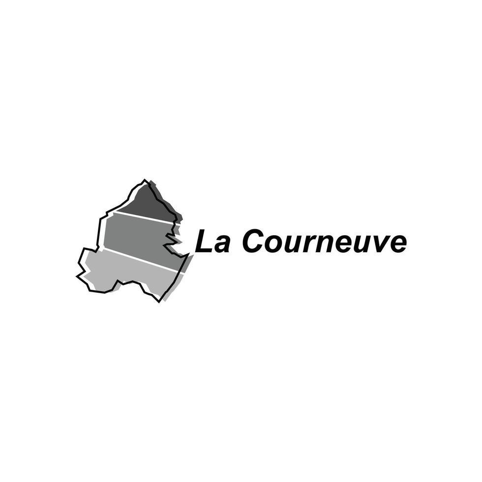 la courneuve carta geografica. vettore carta geografica di Francia capitale nazione colorato disegno, illustrazione design modello su bianca sfondo
