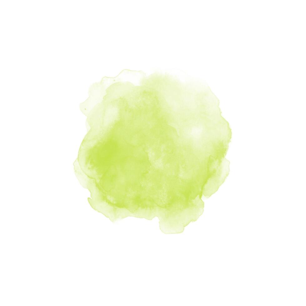 spruzzata di acqua dell'acquerello verde astratta su sfondo bianco vettore