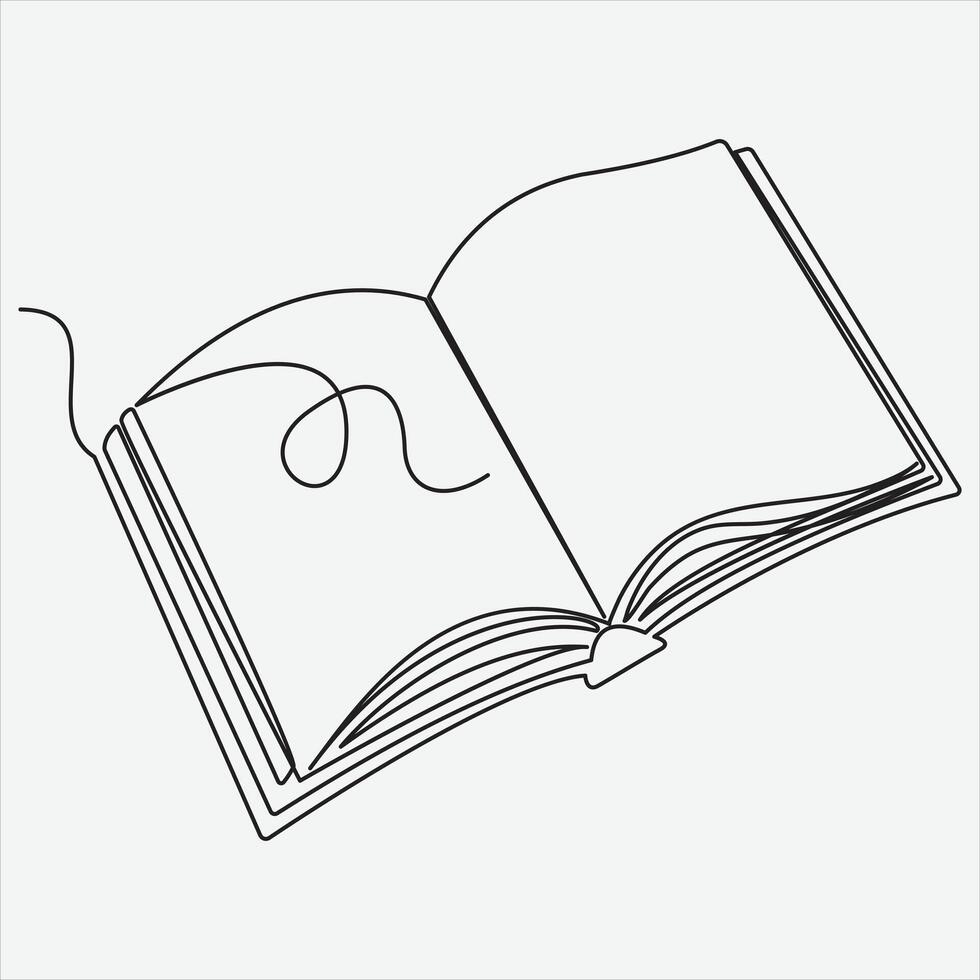 continuo linea mano disegno vettore illustrazione libro arte