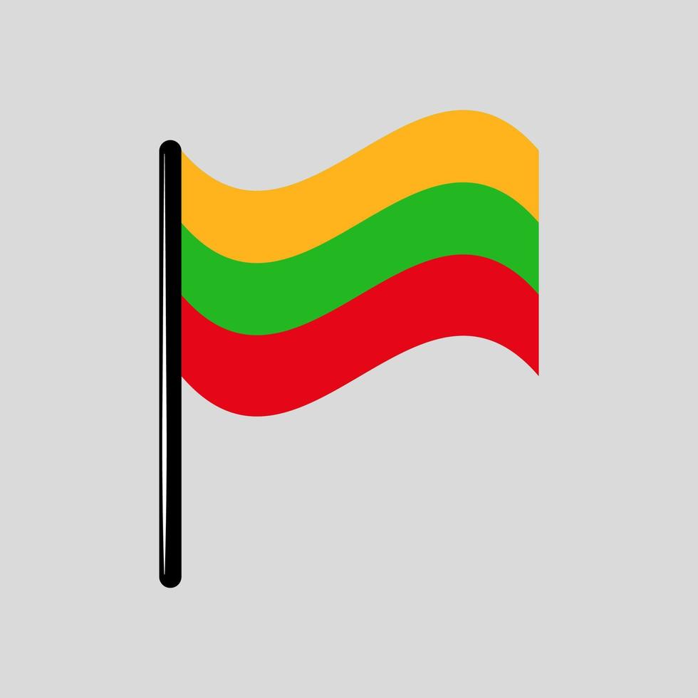 Lituania paese bandiera icona colorata piatto elemento di design grafico geografia mappa del mondo turismo itinerante vettore