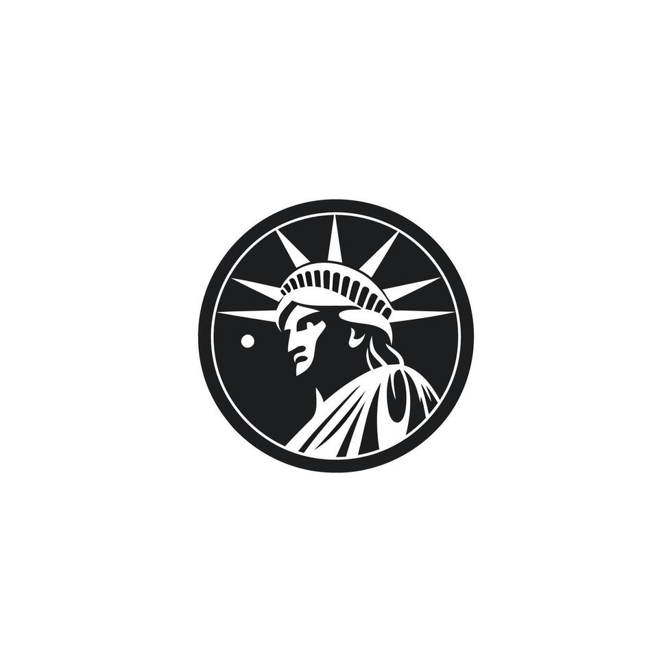 ai generato nuovo York statua di libertà americano simbolo.faccia la libertà disegno arte logo design modello illustrazione vettore