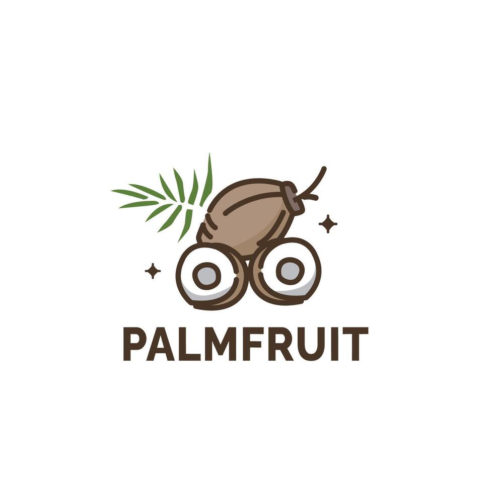 minimalista palma frutta logo illustrazione adatto per frutta negozio e frutta azienda agricola vettore