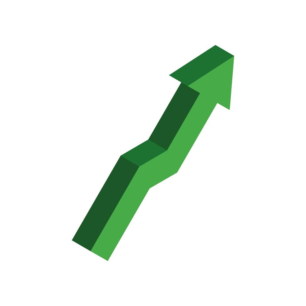 freccia in alto finanziaria isometrica vettore