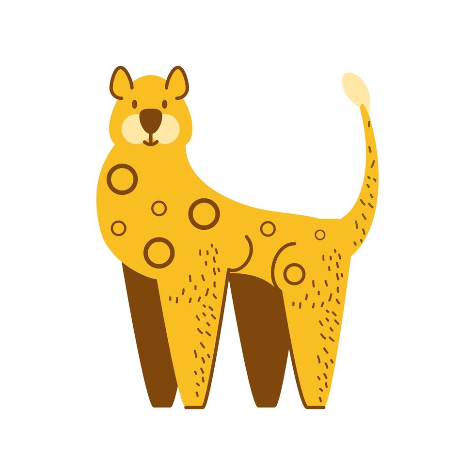animale della giungla leopardo nel disegno astratto dei cartoni animati vettore