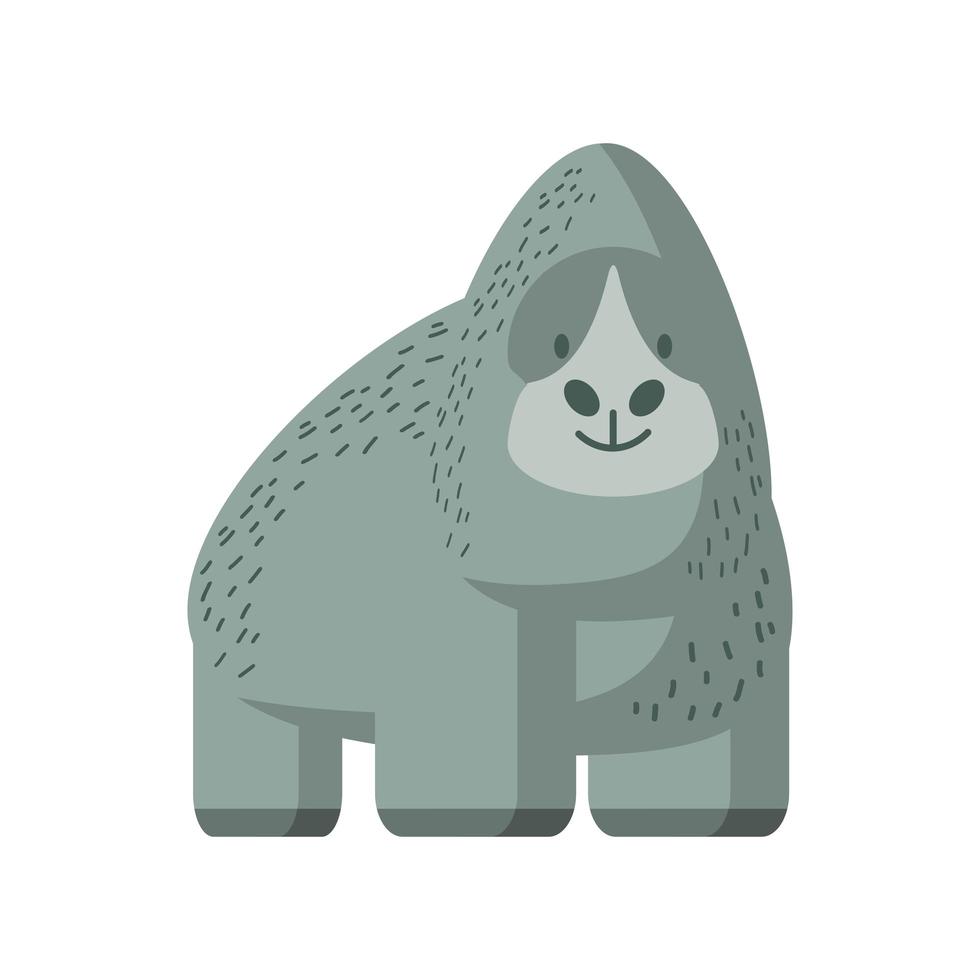 animale della giungla gorilla nel disegno astratto dei cartoni animati vettore