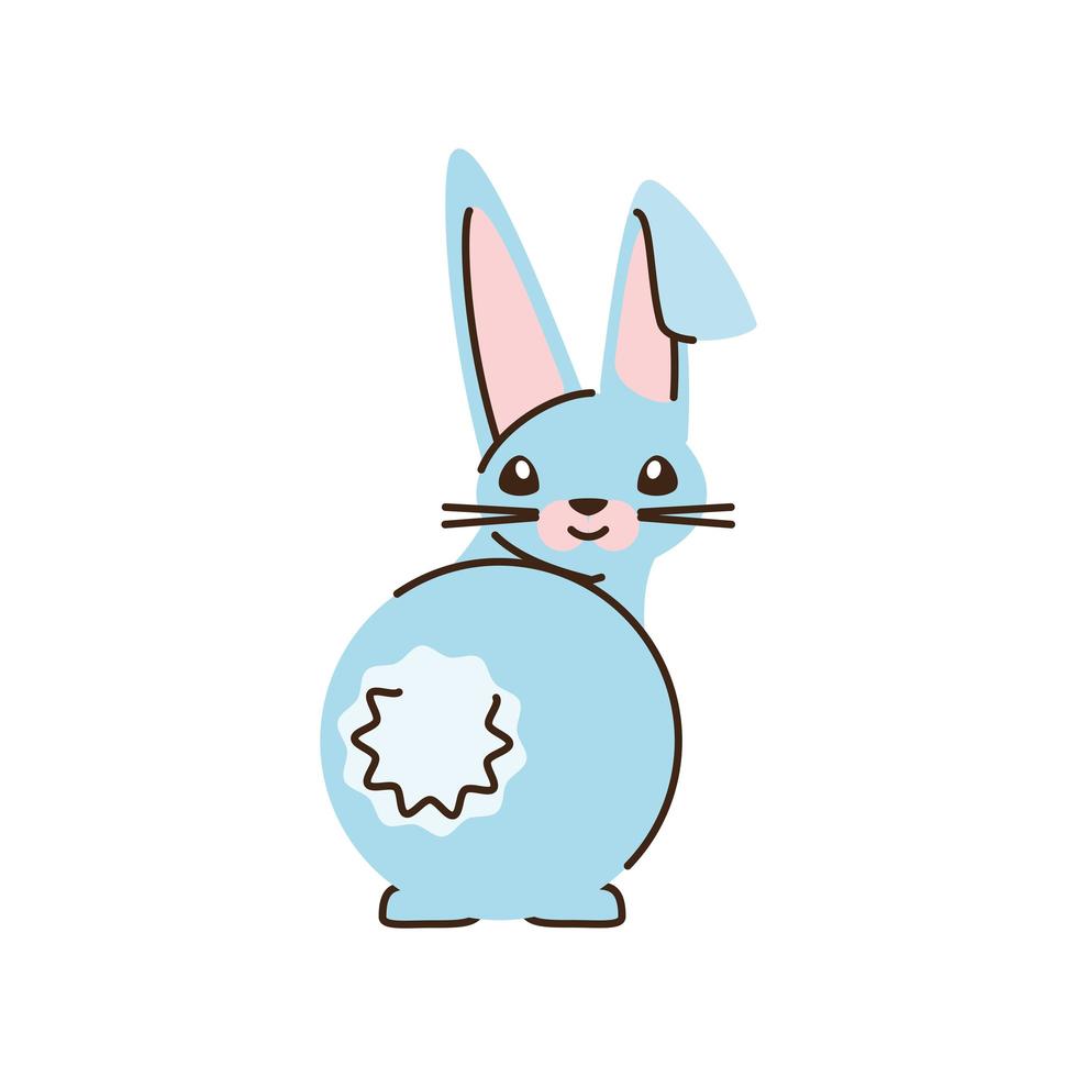 simpatico coniglietto cartone animato animale cartone animato stile isolato vettore