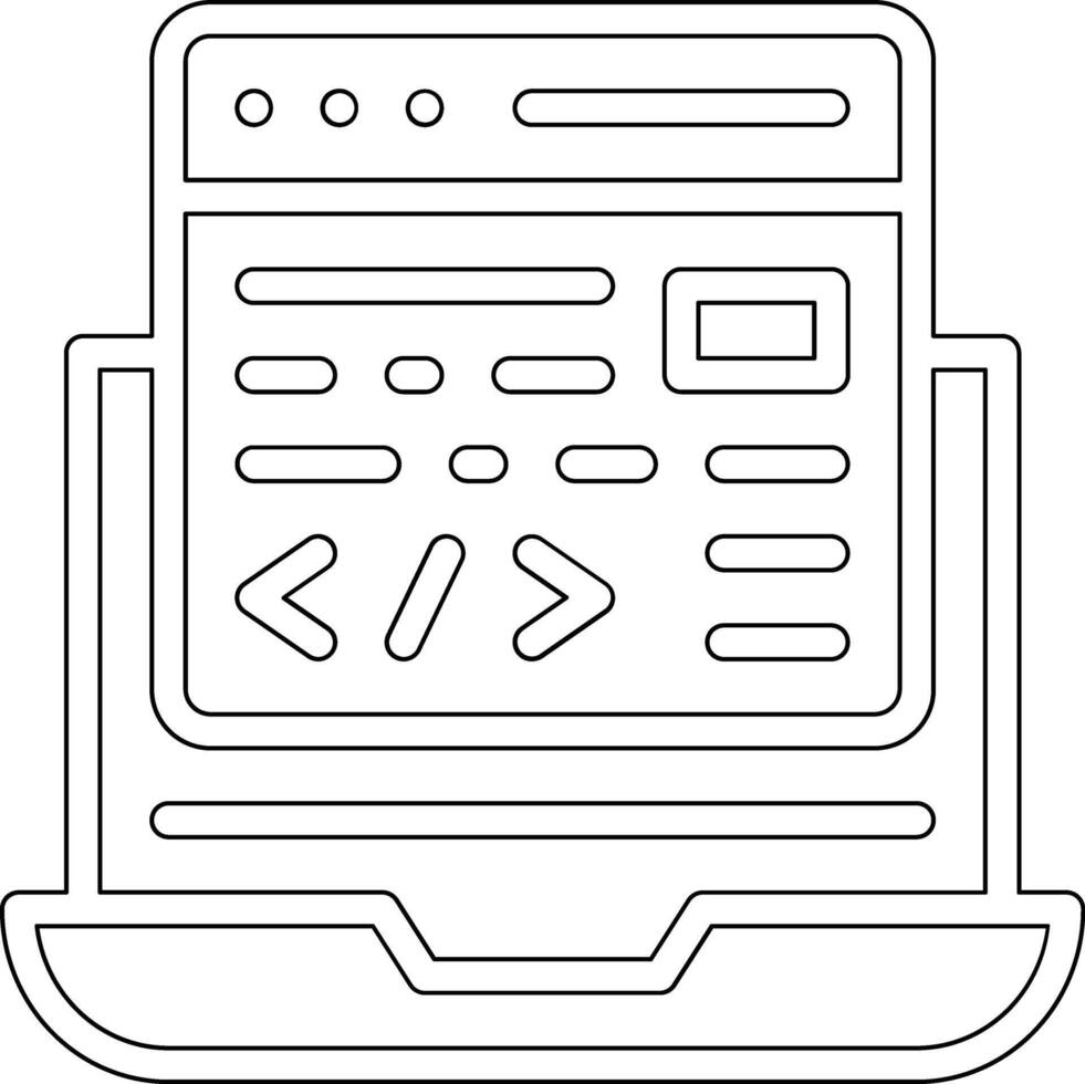 il computer portatile codifica vettore icona