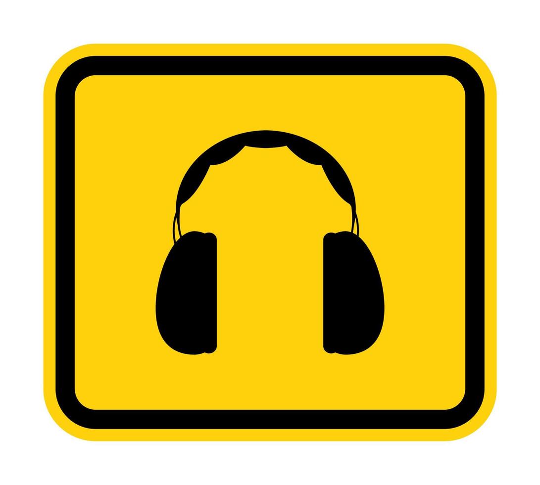 simbolo di protezione dell'orecchio richiesto segno isolato su sfondo bianco, illustrazione vettoriale eps.10