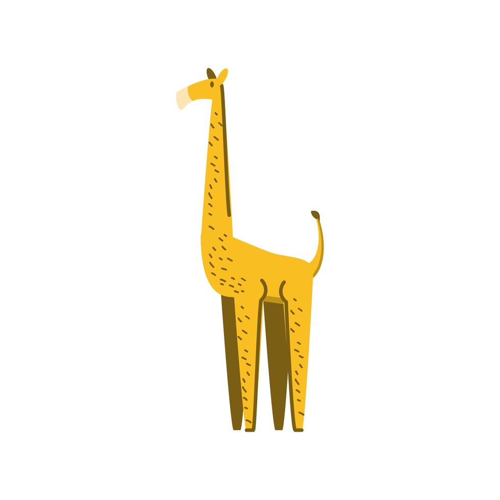 giraffa animale della giungla nel disegno astratto dei cartoni animati vettore
