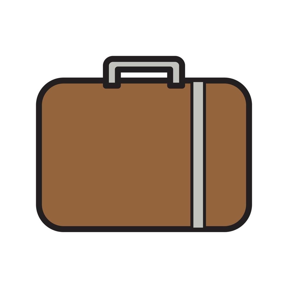 valigia, borsa, valigetta, linea di vettore icona bagaglio su immagine di sfondo bianco per web, presentazione, logo.