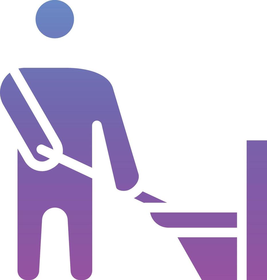 uomo pulizia bagno vettore icona