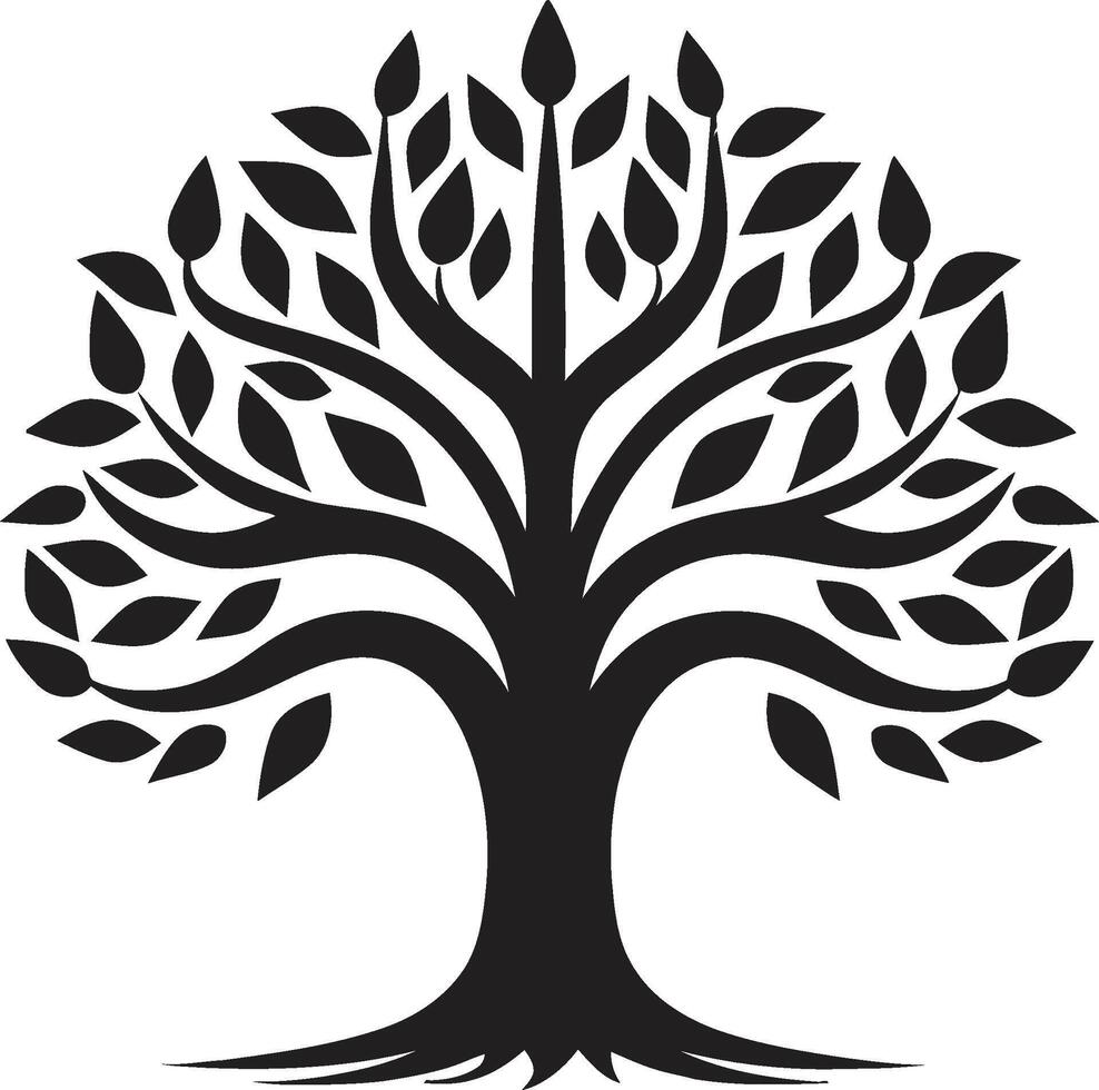 botanico serenità albero simbolo design nature sentinella iconico albero illustrazione vettore