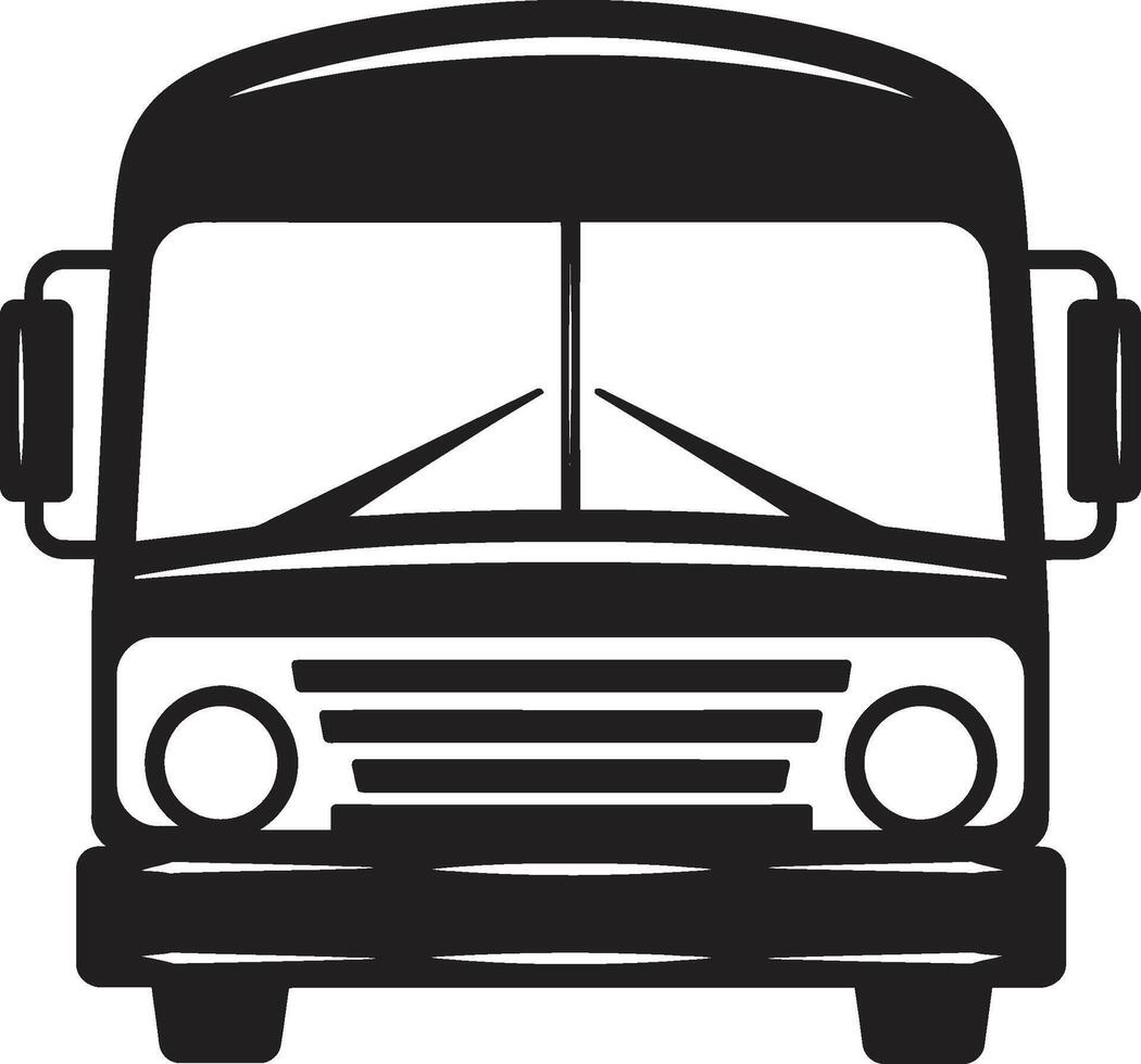 classico transito monocromatico autobus icona senza tempo commutare nero vettore